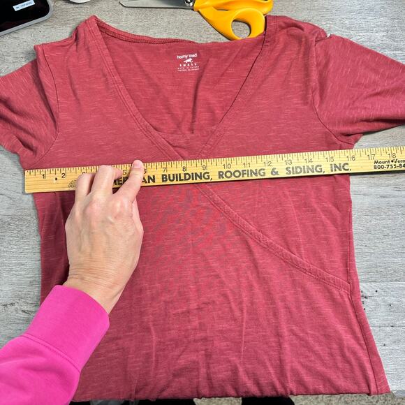 Horny Toad Long Sleeve Dress Red Surplice Neckline Small - Picture 7 of 9